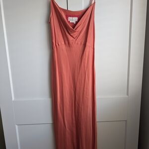 Anthropologie Silk Coral Dress